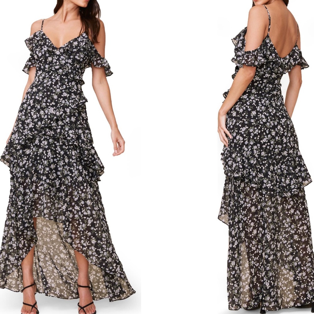 ASTR the Label: high/low tiered ruffle maxi dress